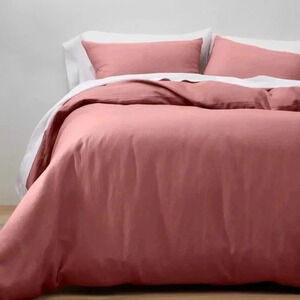 Heavyweight Linen Blend Comforter & Sham Set - Casaluna™ Full/Queen Rose Q2 2021